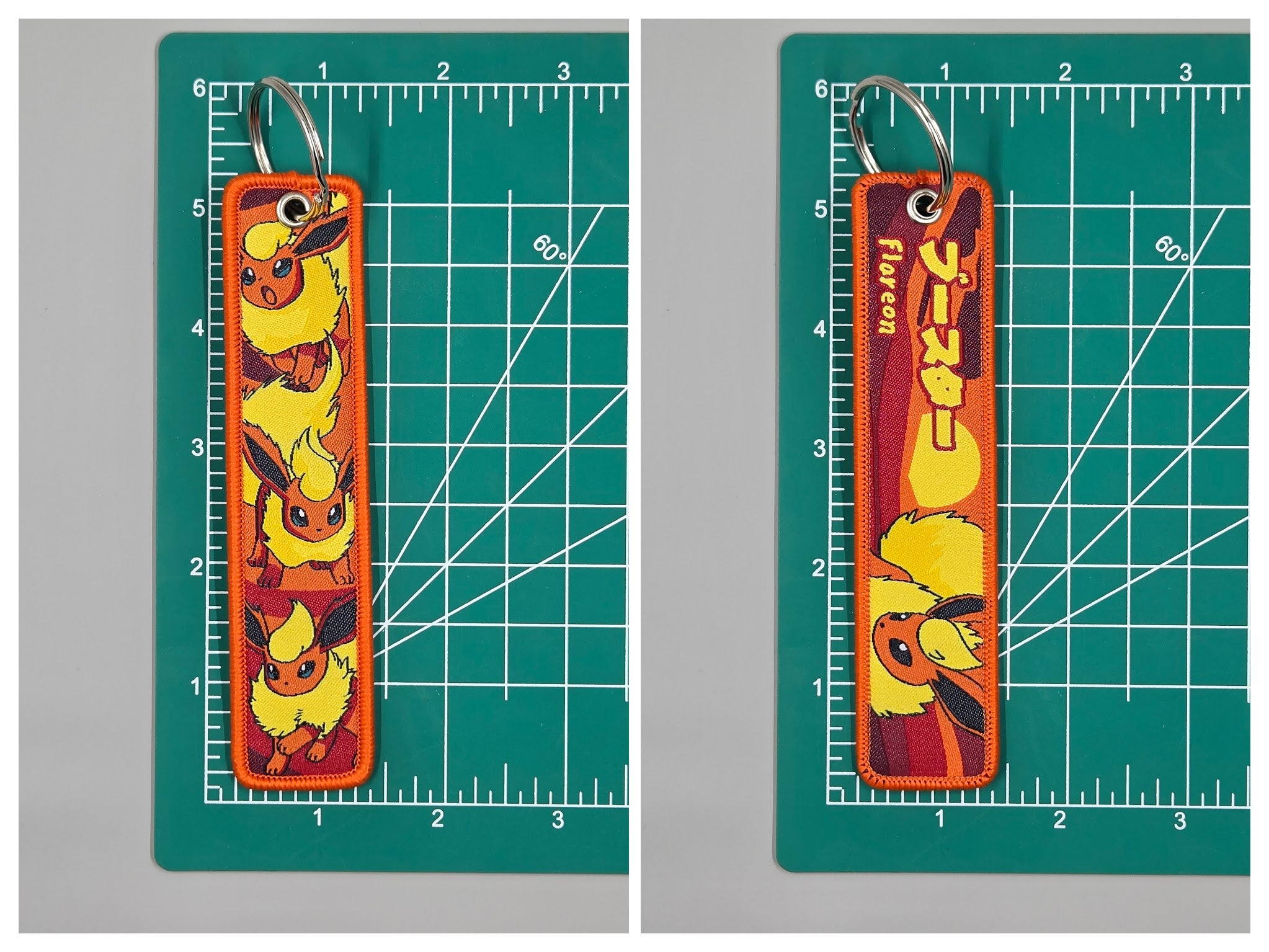 Embroidered Jet Key Tag