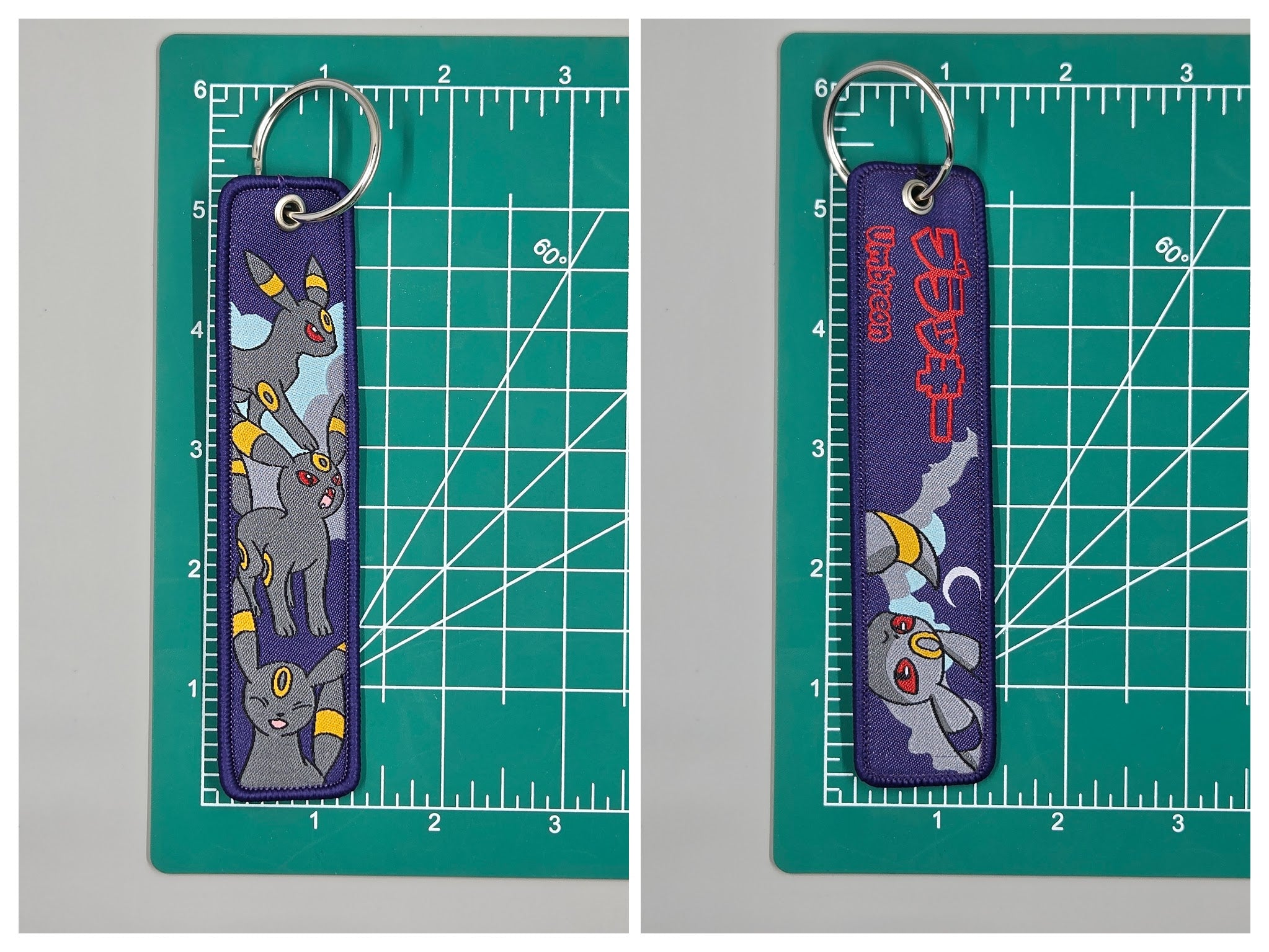 Embroidered Jet Key Tag