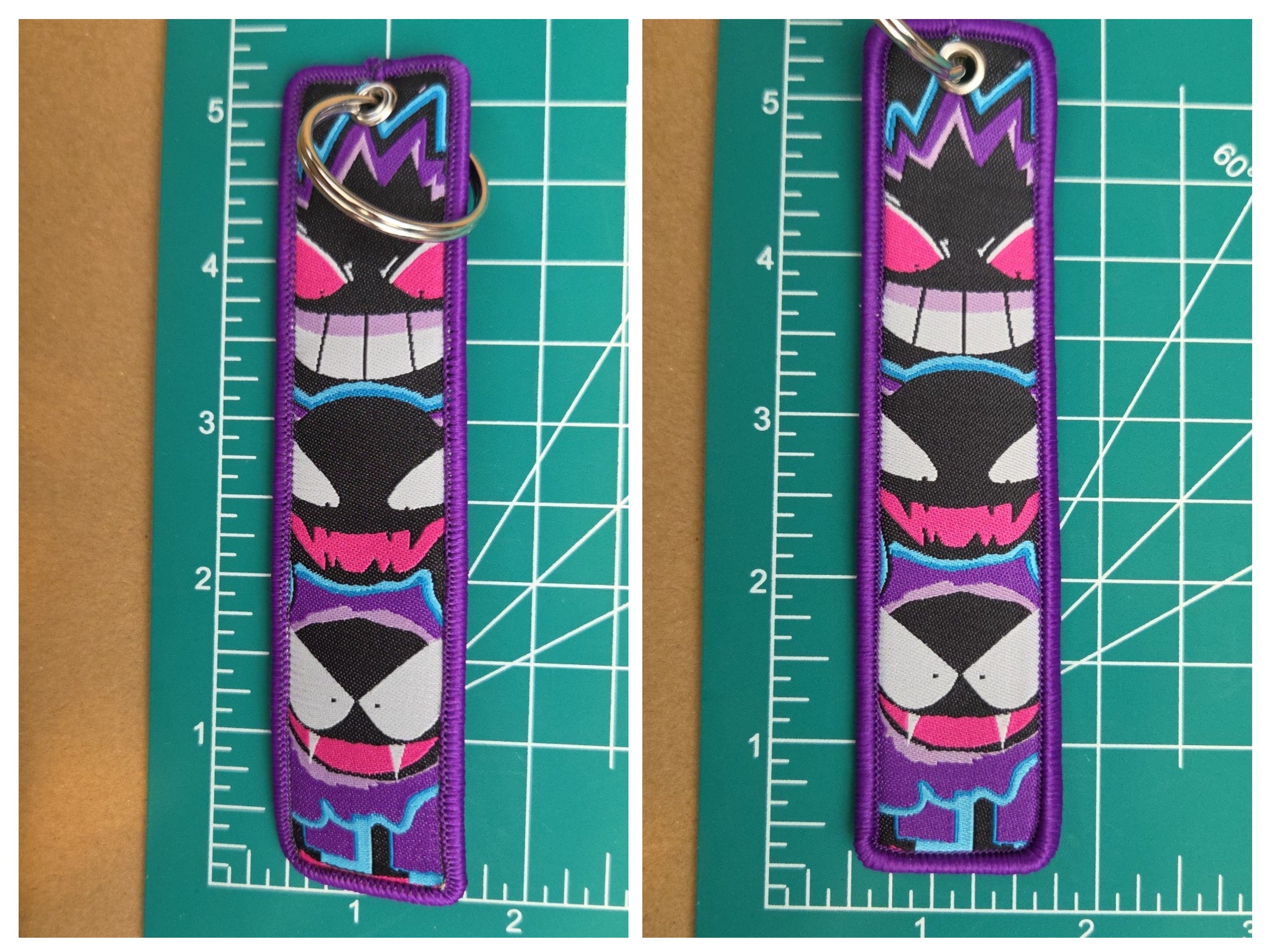 Embroidered Jet Key Tag