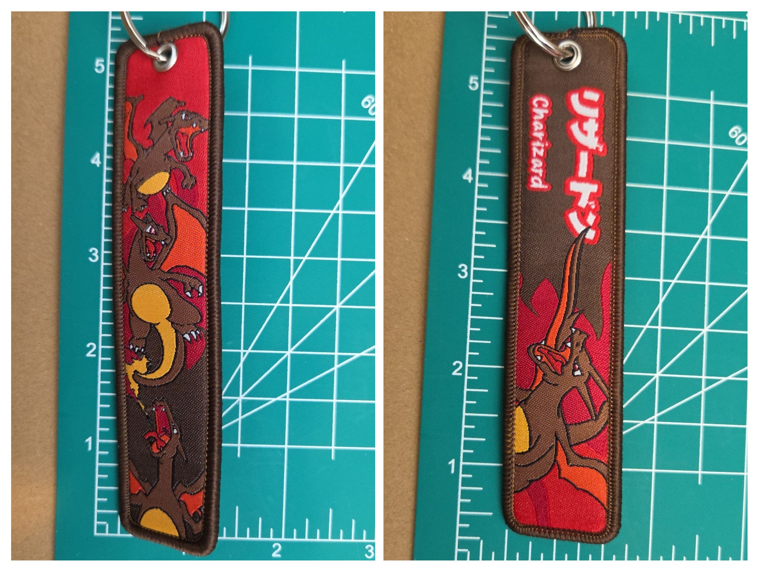 Embroidered Jet Key Tag