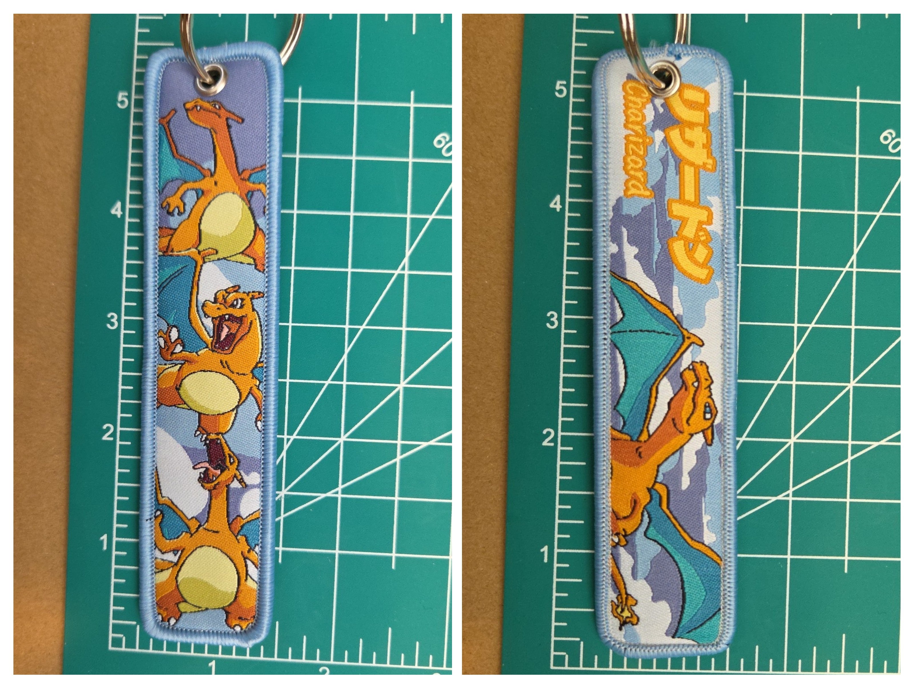 Embroidered Jet Key Tag