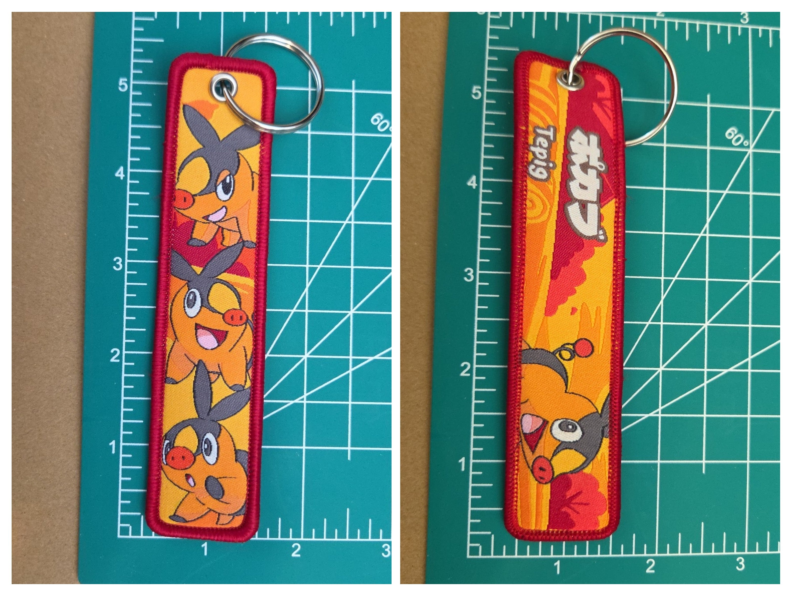 Embroidered Jet Key Tag